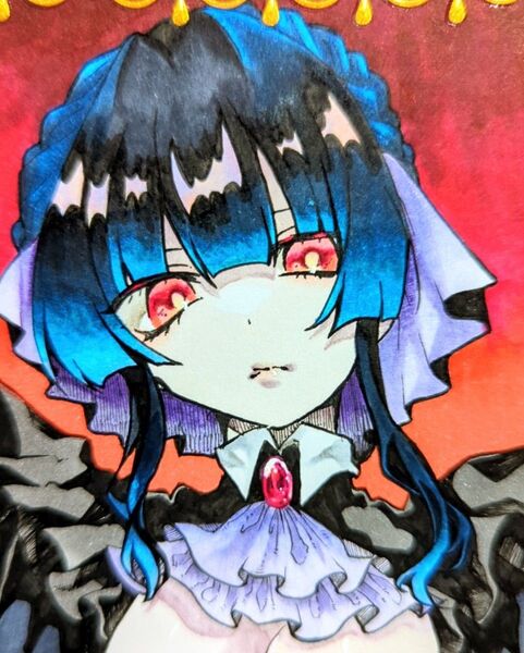手描きイラスト オリジナル色紙 原画