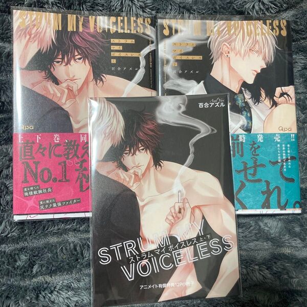 BL 新刊 コミック ストラム マイ ボイスレス 上下 アニメイト 小冊子 百合アズル 特典