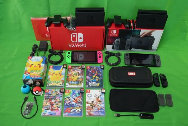 【2台】ニンテンドースイッチ Nintendo Switch 本体とソフト6本などまとめ売り