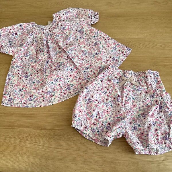 petitmain プティマイン セットアップ チュニック ショートパンツ 半袖 上下セット