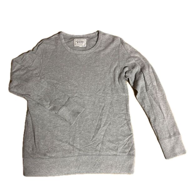 ユニクロ 薄手 トレーナー スウェット 長袖 グレー トップス XL 無地 UNIQLO