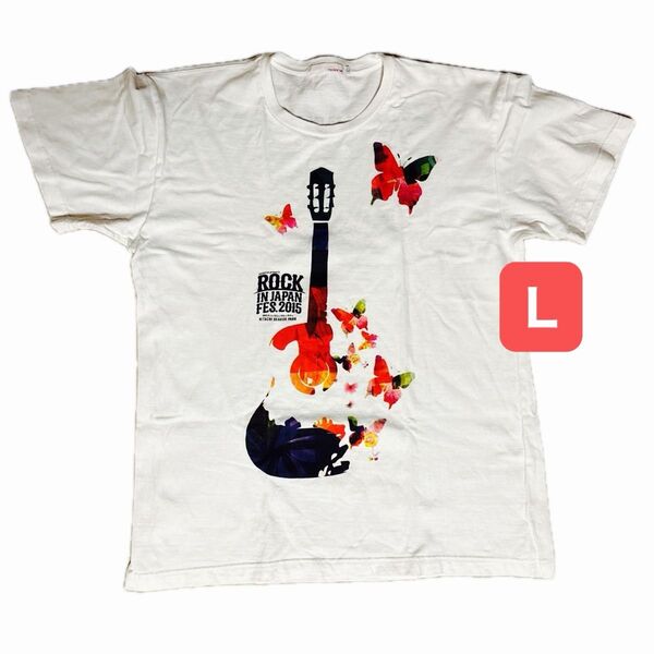 Tシャツ 半袖 フェスT ロッキン Lサイズ 白