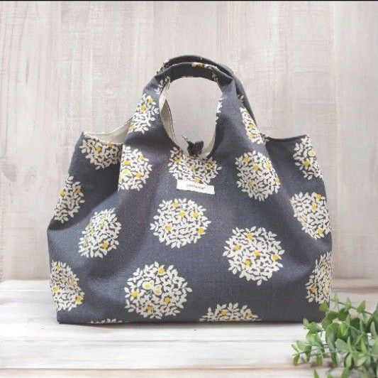 エコバッグ 北欧サークルフラワー サブバッグ ハンドメイド pochette* handmade