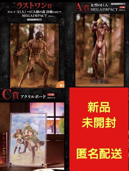 進撃の巨人 一番くじ 壁の外の世界 ラストワン A賞 C賞 フィギュア
