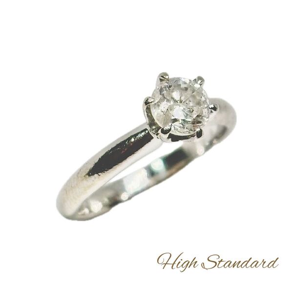 Pt900 ダイヤモンド 0.62ct リング プラチナ 大粒ダイヤ 刻印有 指輪 8号