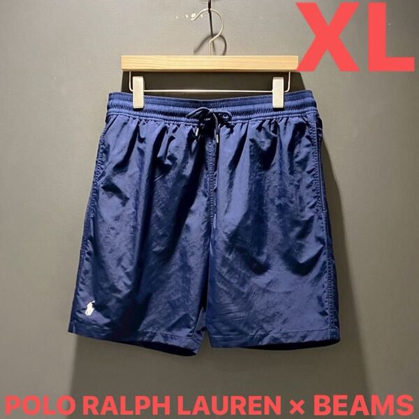 【POLO RALPH LAUREN × BEAMS】Long Traveler Swim Shorts【XL】ネイビー ショーツ