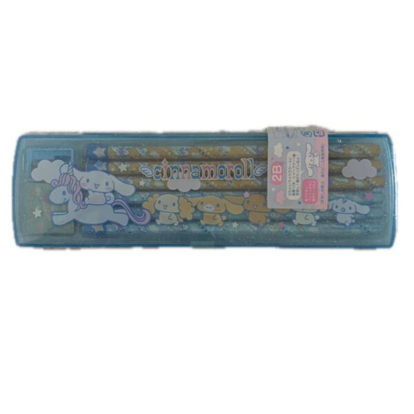 シナモンえんぴつ2B/12本入/シャープナー1個/鉛筆削り入り/クリアケース/未使用品
