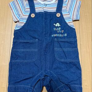 ◆美品◆SLAP SLIP スラップスリップ ロンパース 恐竜 デニム 70