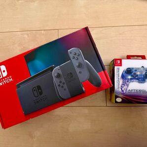 Nintendo Switch 本体 グレー+Afterglow(アフターグロウ)有線コントローラー+キャリングケース