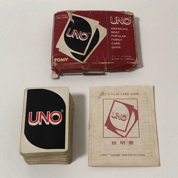 UNO カードゲーム 1981年版 レトロ 初版 初期 TOMY トミー ウノ 小道具
