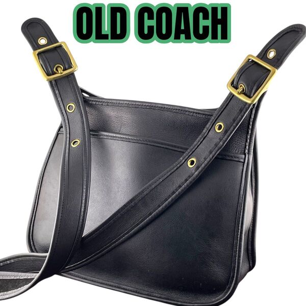 【美品】vintage coach ショルダー WHITNEY BAG 9966 ボディバック 斜め掛けバッグ 本革 レザー
