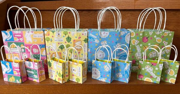 ミニ紙袋【アニマル柄】大・小セット 折り紙 ハンドメイド