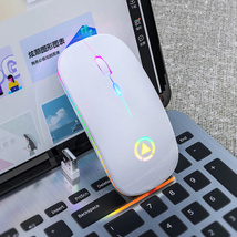 充電式マウス ワイヤレスサイレント Led バックライトマウス USB 光エルゴノミックゲーミングマウス PC コンピュータマウス　色：A2 Black_画像5