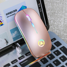 充電式マウス ワイヤレスサイレント Led バックライトマウス USB 光エルゴノミックゲーミングマウス PC コンピュータマウス　色：A2 Black_画像7