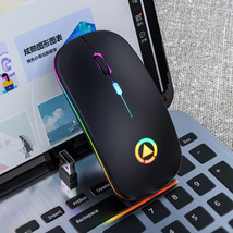 充電式マウス ワイヤレスサイレント Led バックライトマウス USB 光エルゴノミックゲーミングマウス PC コンピュータマウス　色：A2 Black_画像4