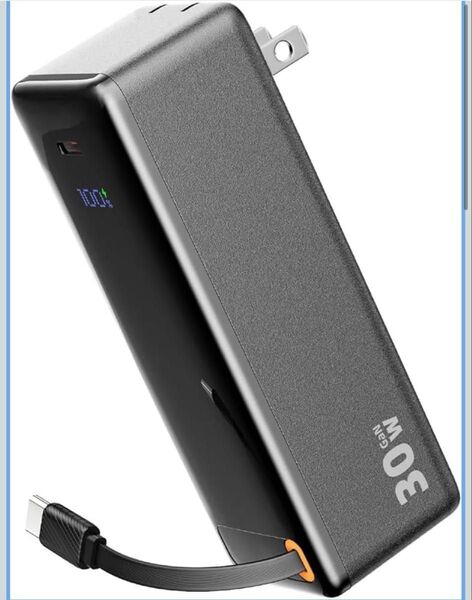 モバイルバッテリー コンセント一体型 【PD30W急速充電&10000mah】