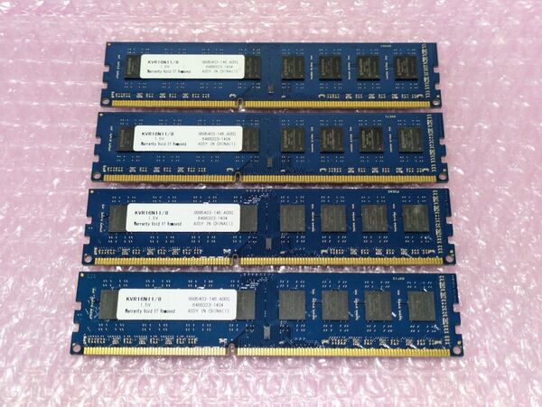 Kingston DDR3 1600 8GB 4枚セット 32GB デスクトップ メモリ PC3-12800 KVR16N11/8