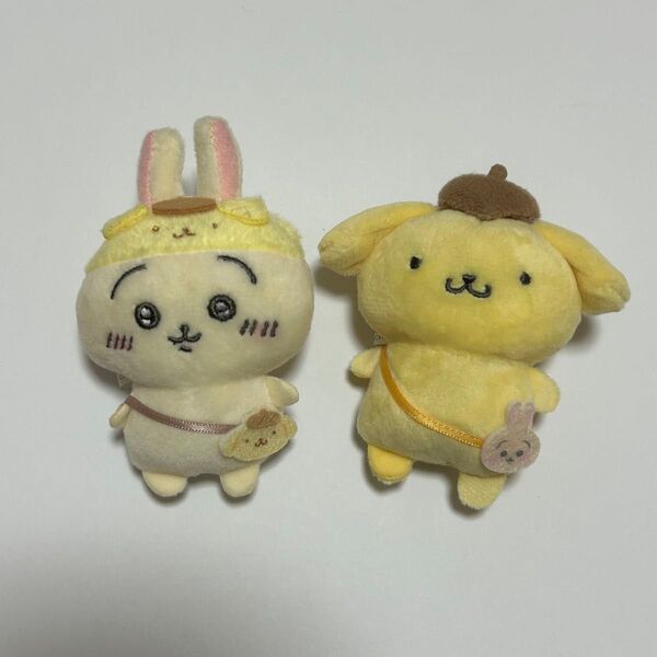 ちいかわ サンリオ うさぎ ポムポムプリン ペアブローチ