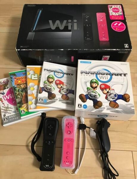 Wii Nintendo セット ニンテンドー Wii スーパーマリオブラザーズ リモコン 箱付き ハンドル付き
