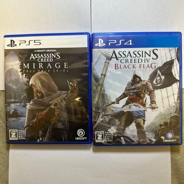 PS5 アサシンクリード ミラージュ PS4 アサシンクリード4ブラックフラッグ 2本セット
