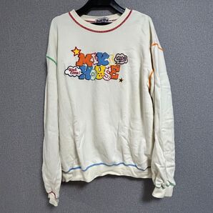 USED 古着 スウェット トレーナー 長袖 トップス 白 ミキハウス MIKIHOUSE メンズ Mサイズ ポップ
