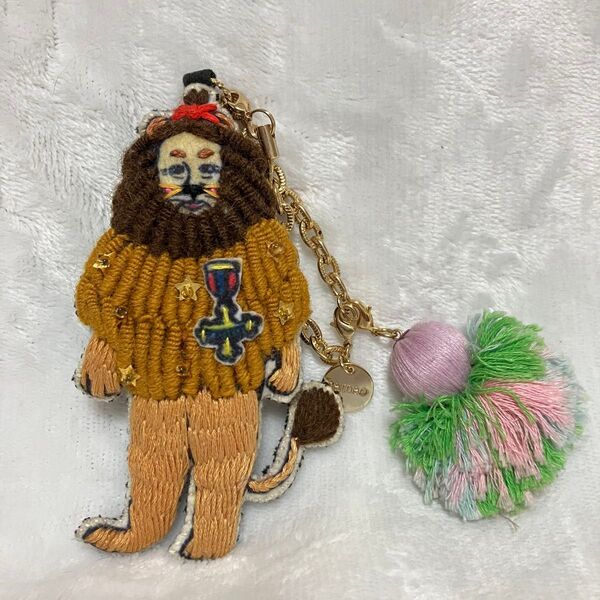 tamao world タマオワールド ライオン 刺繍 チャーム キーホルダー