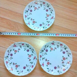 ◆非売品 ノベルティ LANCETTI デザート ケーキ 皿取皿 小皿 花柄 3枚セット◆