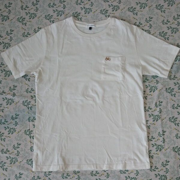 a.v.v HOMME Tシャツ ホワイト ワンポイント刺繍 メンズ L