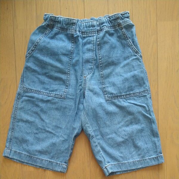 GU キッズ デニム ハーフパンツ 150cm