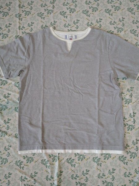 JUNRED 重ね着風Tシャツ グレー Lサイズ