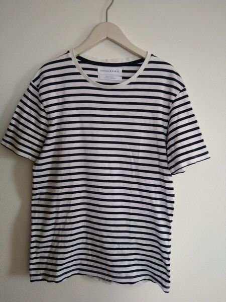 ZARA 白×黒 ボーダーTシャツ メンズ