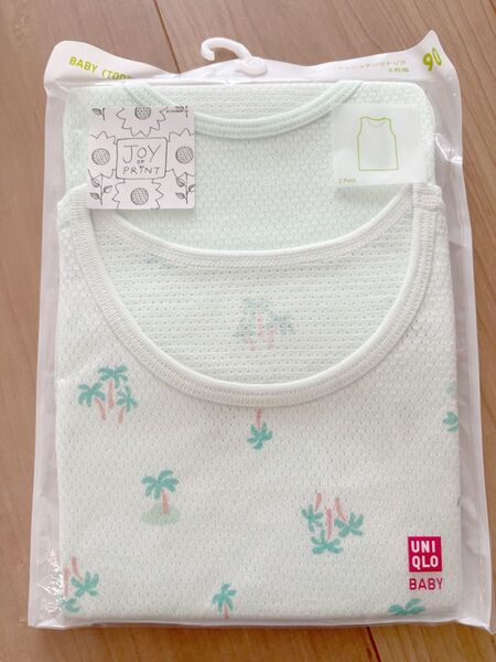 ユニクロ コットンメッシュタンクトップ グリーン 90 新品