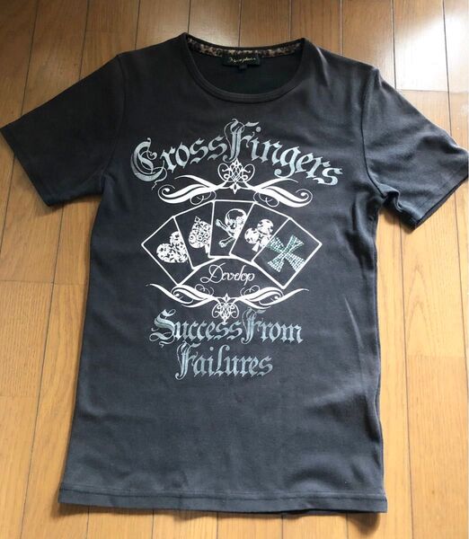 place plan プリント Tシャツ トランプ スカル 黒 M