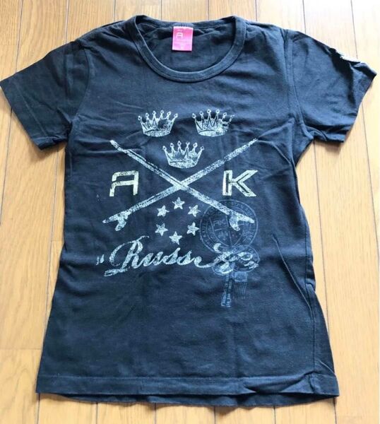 RUSS・K ロゴプリントTシャツ 黒 M