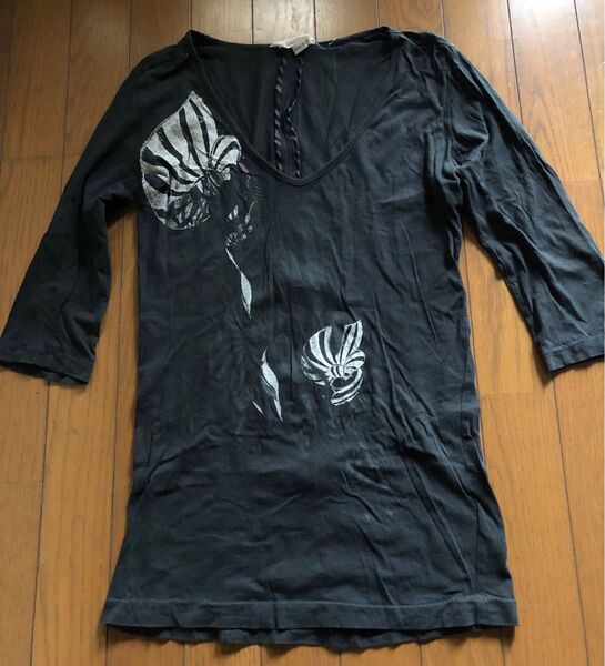 DIESEL グラフィックカットソー 5分袖 黒 S
