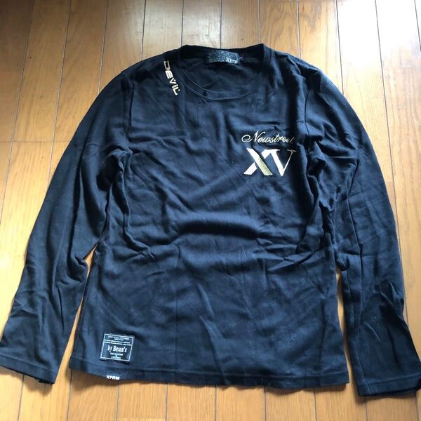 Xfrm ロングカットソー ゴールドラメ 黒 サイズ2