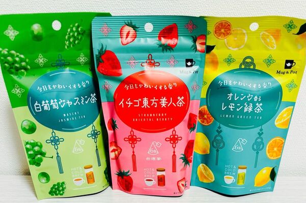 Mug&Pot フレーバーティー 3種〈ジャスミン茶・半発酵茶・緑茶〉