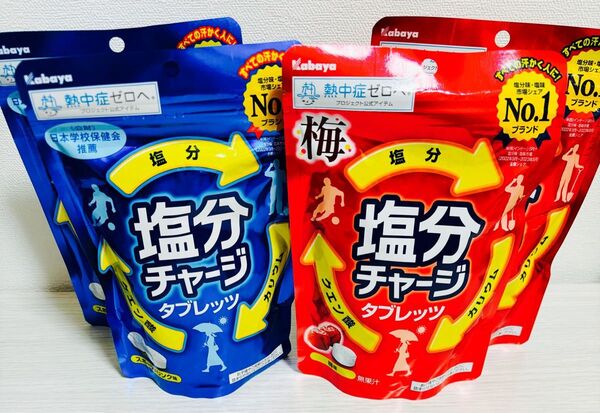 カバヤ 塩分チャージタブレッツ スポーツドリンク味・梅味 81g×4袋 タブレット