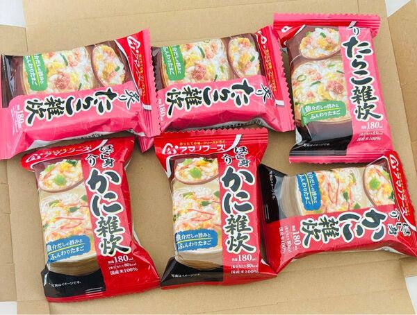 アマノフーズ 雑炊《かに・たらこ》6食 食品詰め フリーズドライ
