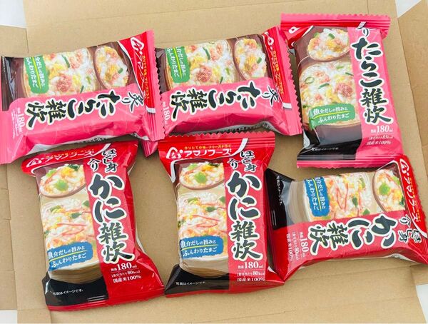 アマノフーズ 雑炊《かに・たらこ》6食 食品詰め フリーズドライ
