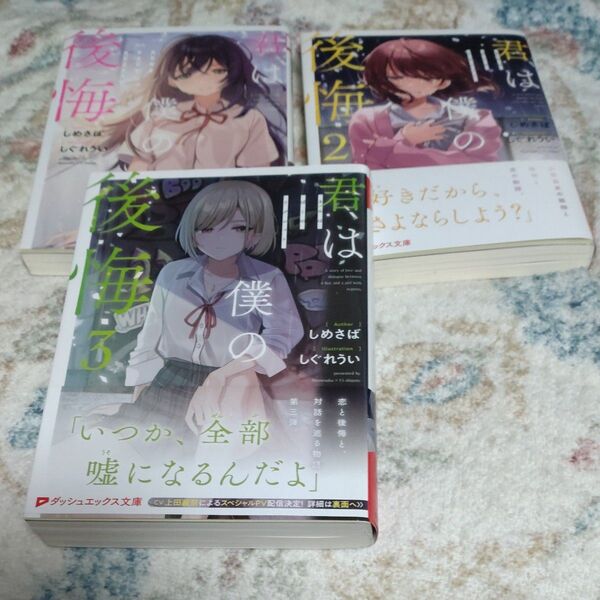 T21-3/未読品/しめさば しぐれうい/君は僕の後悔 1~3巻セット/ダッシュエックス文庫 小説 1巻2巻3巻