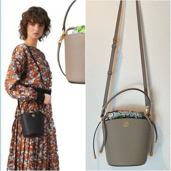 【極美品】TORY BURCトリーバーチ ロビンソン ミニ バケット バッグ