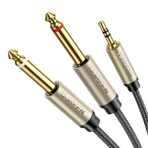 6.35mm*2 to 3.5mm オーディオ変換ケーブル変換ステレオミニプラグ
