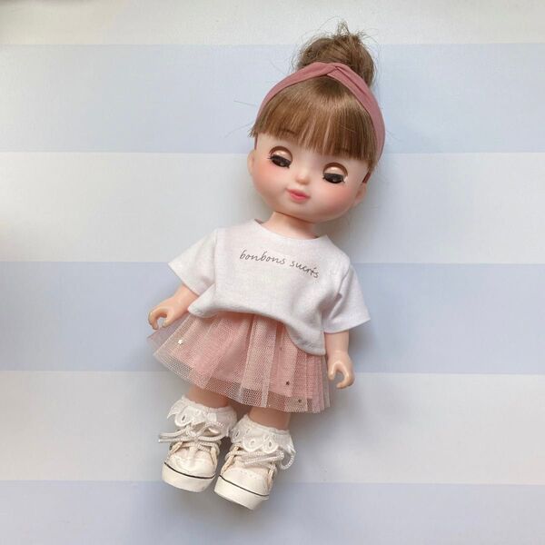 1069. ソランちゃん メルちゃん服 Tシャツ& チュールスカート
