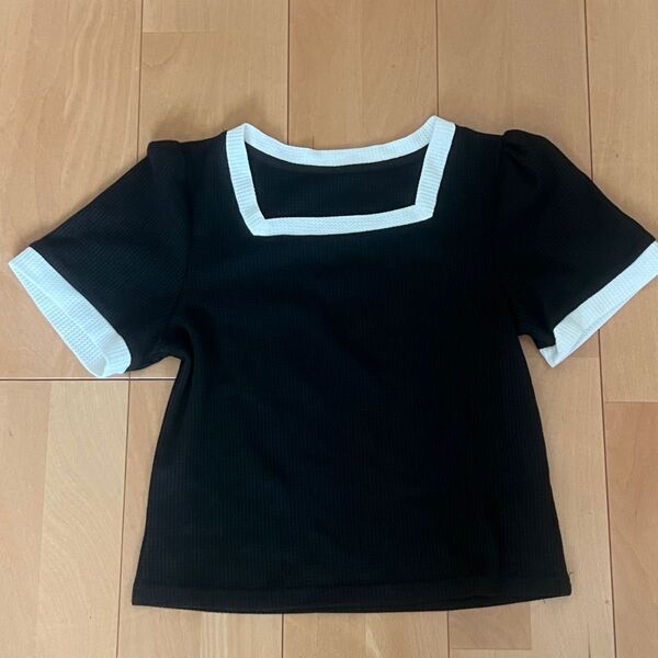 SHEIN DAZY 半袖Tシャツ カットソー BLACK スクエアネック