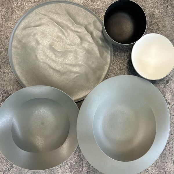 エイラスaras食器セット大皿ウェーブ深皿スクープ深鉢ミルー茶碗汁椀グリーングレー