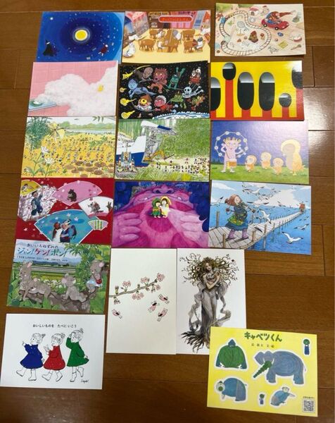 17枚セット 児童書のポストカード シール 絵本 童話 ポストカード