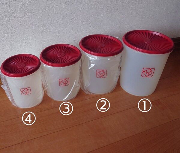 昭和レトロ タッパーウェア 食品保存容器 4個セット デコレーター