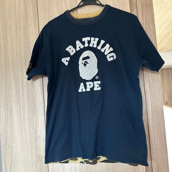 A BATHING APE ネイビー Tシャツ