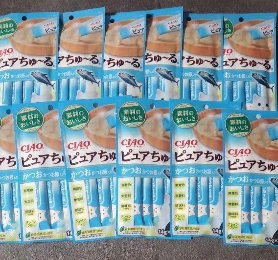 いなば チャオ CIAO Pure(ピュア)ちゅ~る かつお かつお節入り (14g×4本)